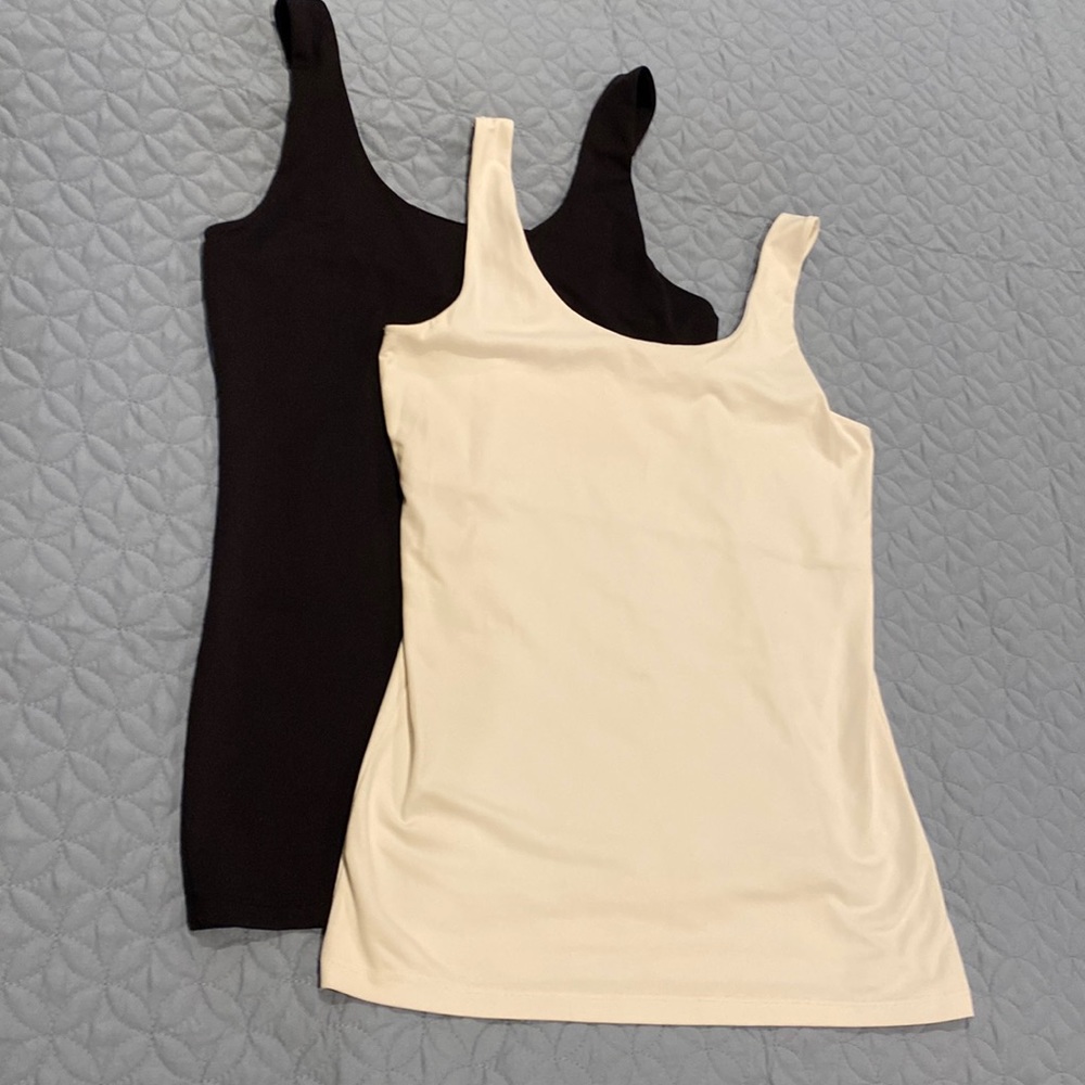 Merona Black & Cream Seamless Shaping Tank Top 2-Pack